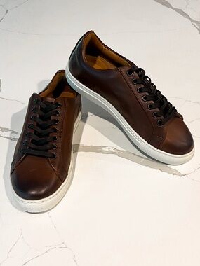 Thursday Boot Company Premier Low Top Leather Sneaker Coffee Brown Womens Sz 7.5